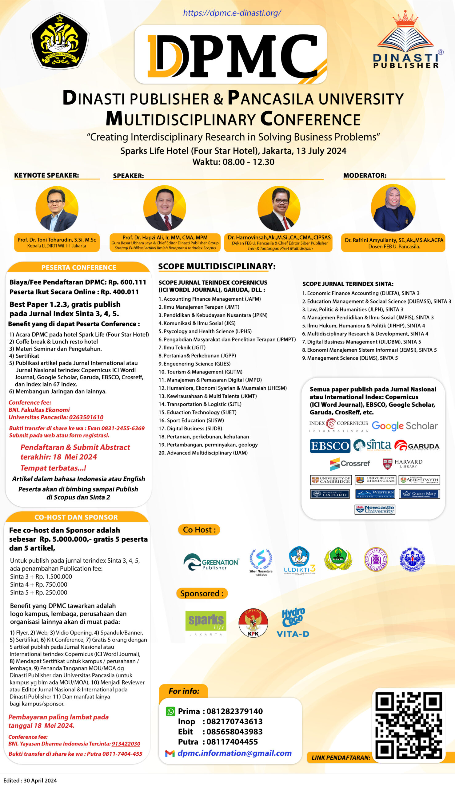 Dinasti Publisher & Pancasila University Multidisciplinary Conference (DPMC) 2024