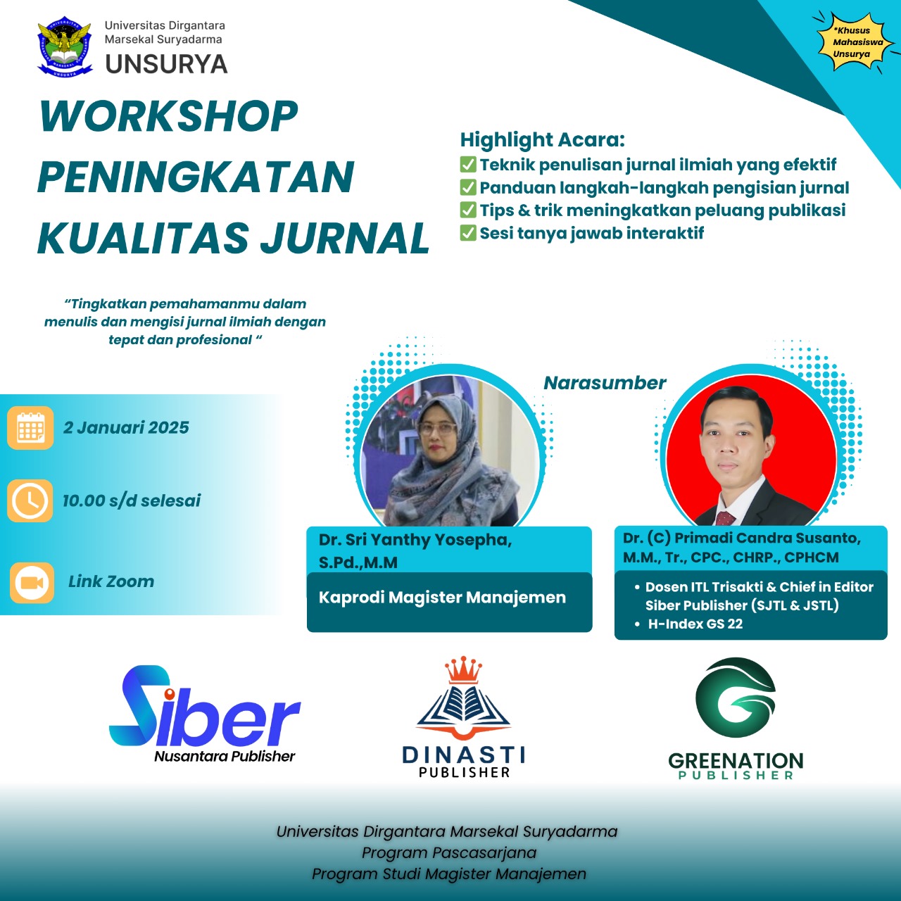 Workshop peningkatan kualitas jurnal
